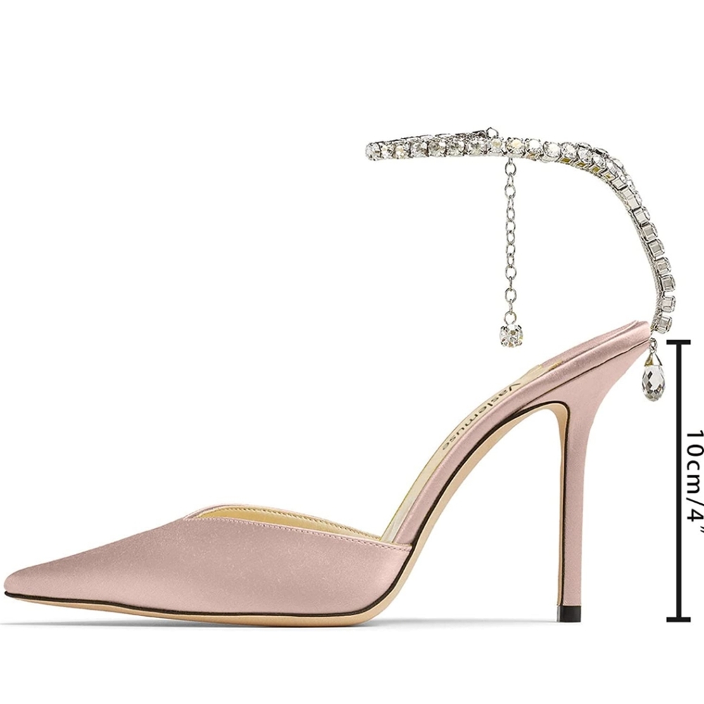 New Blush & Rhinestone Heels - Picture 3 of 6